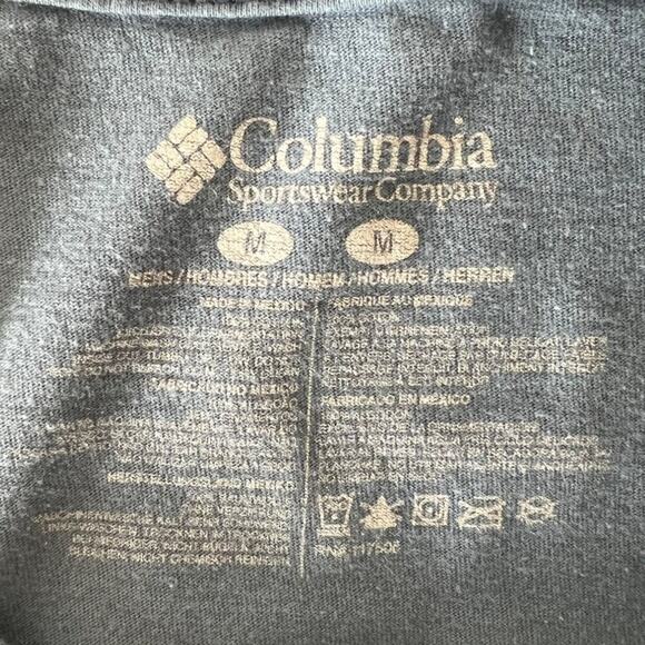 Columbia Mens Classic Crew Neck Graphic T-Shirt Medium Blue Cotton Blend - Picture 3 of 5